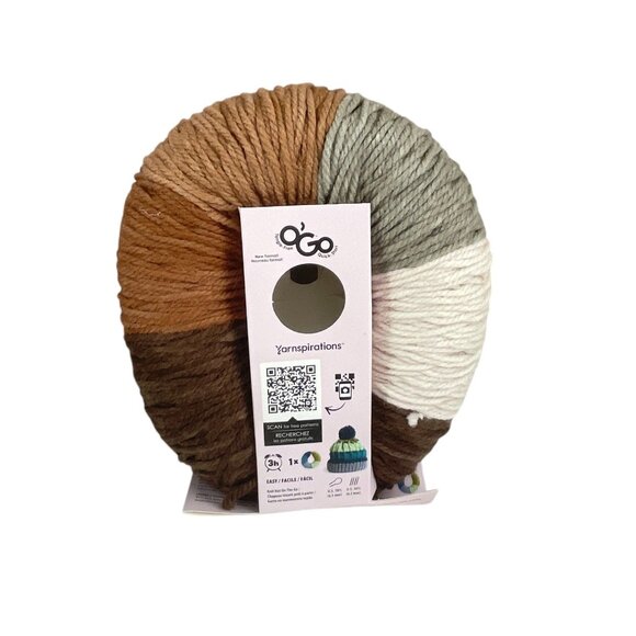 Caron OGo Colorama Yarn Tangled-Free Quick-Start 100% Acrylic Multicolor Brown/G - Picture 4 of 7